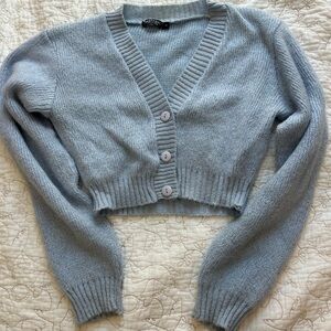 Light Blue Nasty Gal Cropped Sweater Size S